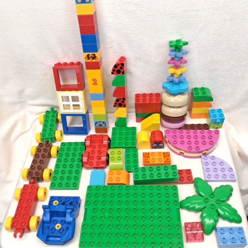 LEGO DUPLO Bulk Lot Interlocking Blocks Base Plates Wheels & Accessories